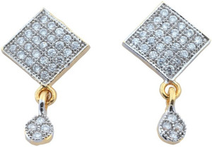 Waama Jewels Golden Women parkling Fuion College wear Gift Sister ethnic jewellery Stardut Brass Stud Earring