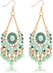 Bling N Beads Crystal Metal, Silver Drop Earring
