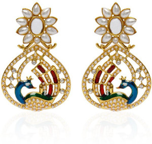 Jewels Capital Diva Style Pearl Alloy Chandbali Earring