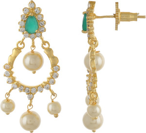 Jewel Planet Ethinc Pearl Alloy Chandbali Earring