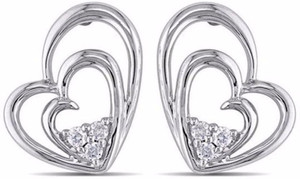 Kataria Jewellers Designer American Diamond In 92.5 BIS Hallmarked Silver Stud Earring