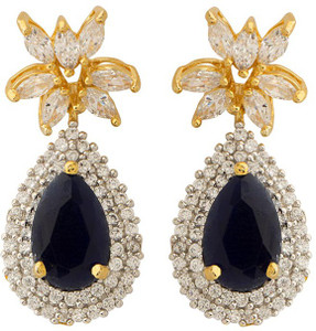 Voylla Artificial Classic Embellished Crystal Brass Dangle Earring