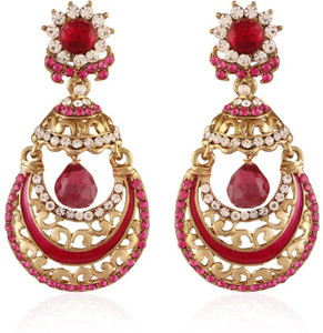 I Jewels Chand Jhumki Shaped Alloy Chandbali Earring