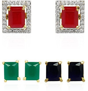 Zeneme American Diamond 6 IN 1 Cubic Zirconia Alloy Earring Set
