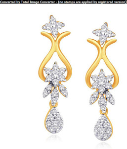 Nakshatra Designer Yellow Gold 18kt Diamond Dangle Earring Price