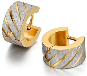 Vaishnavi 22kt Heavy Gold Coated Beautifully Designed Shining Stays Long Life 316L Surgical Stainless Steel Hoop Earring