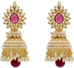 Jewels Capital Diva Style Pearl Alloy Jhumki Earring