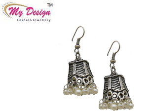 My Design Silver Plated Jhumkies Alloy Jhumki Earring