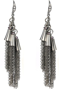 Jazz Jewellery Party Wear Silver and Antique Design CZ Dangle Alloy For Girls Alloy Dangle Earring
