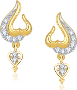VK Jewels Charming Heart Cubic Zirconia Alloy Drop Earring