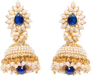 Panash Gold Grace Pearl Alloy Jhumki Earring