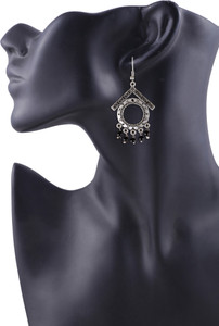 Arittra Black GS German Silver Dangle Earring
