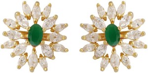 Voylla Artificial Classic Embellished Crystal Brass Stud Earring