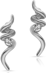 Mahi Swirls Crystal Alloy Stud Earring