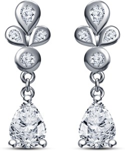 Kirati Pear & Round Shape Cubic Zirconia Sterling Silver Drop Earring