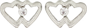 GoldNera Silverite Heart Alloy Stud Earring