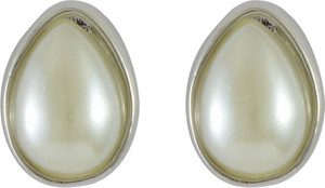 Sarah Teardrop Pearl Metal Stud Earring