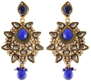 Fasherati Polki and Pearl Dangler Brass Dangle Earring