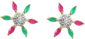 Vinayak Sunrays Onyx Alloy Stud Earring