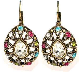 Jazz Jewellery Multicolor AD CZ Stone Clip On Women Alloy Clip-on Earring
