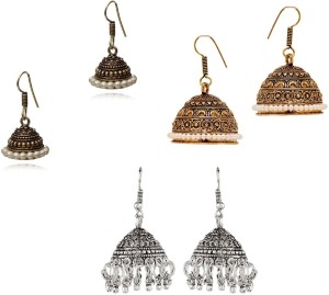 CTW Fusion Antique Combo Pack Alloy Jhumki Earring