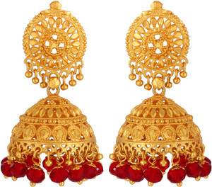 GoldNera Bead Alloy Jhumki Earring