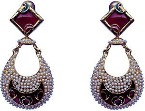 Kundaan Traditional Wear Crystal Copper, Alloy Drop Earring