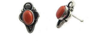 Miska Silver Beautiful Coral Silver Stud Earring