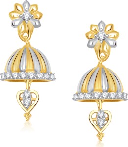 VK Jewels Pair of Flower Cubic Zirconia Alloy Jhumki Earring