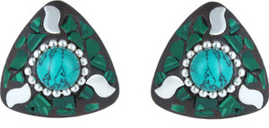 Waama Jewels Multi Color Cubic Zirconia Silver Plated back Push Style for Women Cubic Zirconia Brass Stud Earring