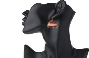 Shining Jewel Handcrafted Jaipuri Jhumkas Pearl Brass Jhumki Earring
