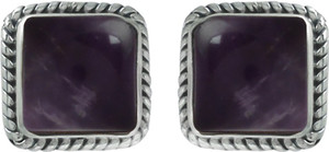 Abhooshan Precious Stones Amethyst Sterling Silver Stud Earring
