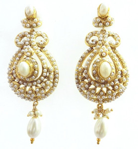 Radhesh Creation Crystal Brass Drop Earring