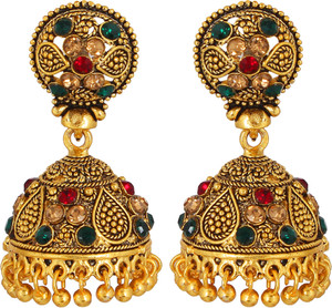 GoldNera Antique Treasure Alloy Jhumki Earring