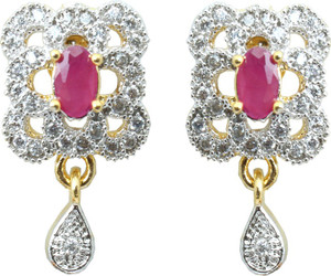 Waama Jewels Multi Gemstones Fashion Jewellery Drop Style for womens Daily Wear Gift to Girlfriend Brass Drop Earring