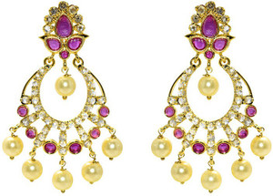 MP Fine Jewellery Pair of Tops Zircon Alloy Chandbali Earring