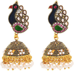 GoldNera Paan Shape Alloy Jhumki Earring