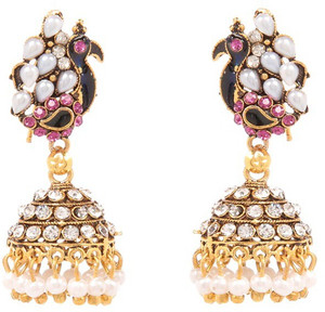 GoldNera Shining Peacock Alloy Jhumki Earring