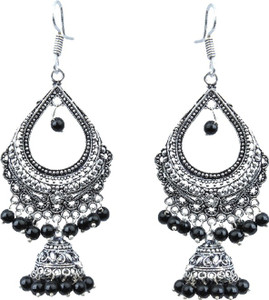 Waama Jewels black Fashion Jewellery For women and girl Party Wear Anniversary Gift Pearl Brass Dangle Earring