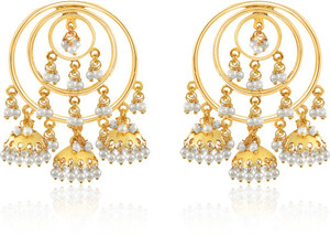 Spargz Traditional Jhumki Earring Pearl Brass Jhumki Earring
