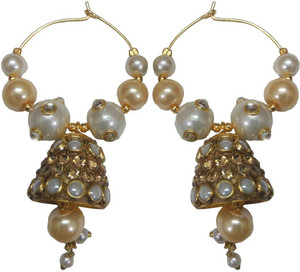 Ozanoo Glittering Kundan Alloy Hoop Earring