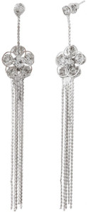 Jazz Jewellery Long Chain and Diamond Studded Brass, Alloy Drop Earring