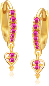 VK Jewels Decent Heart Cubic Zirconia Alloy Huggie Earring