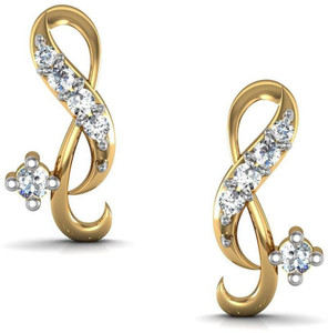 Avsar Jaipur Yellow Gold 14kt Swarovski Crystal Stud Earring