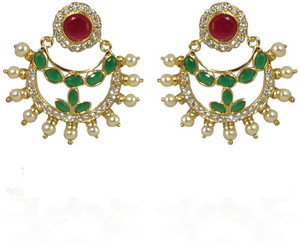 MP Fine Jewellery Exclusive Pair of Tops Zircon Alloy Chandbali Earring