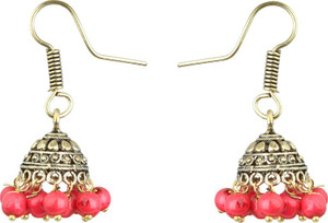 Waama Jewels Traditional Festive Pearl Brass Jhumki Earring