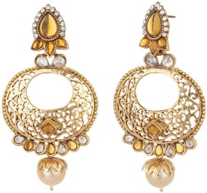 Jewels Capital Diva Style Zircon Alloy Chandbali Earring