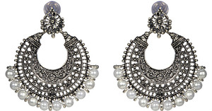 Crazytowear Golden Polish Alloy Chandbali Earring