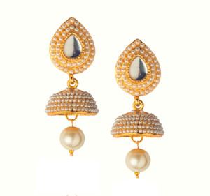 VK Jewels Pearl Drop Alloy Jhumki Earring