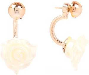 Tsquare White Rose Alloy Stud Earring